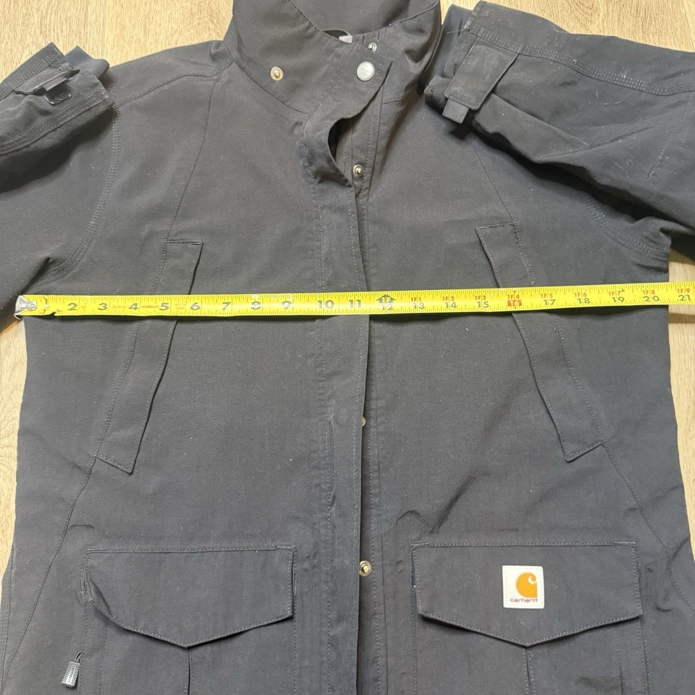 Carhartt Storm Defender Rain Jacket Sz Women's XS Black Workwear NO HOOD - Picture 6 of 6